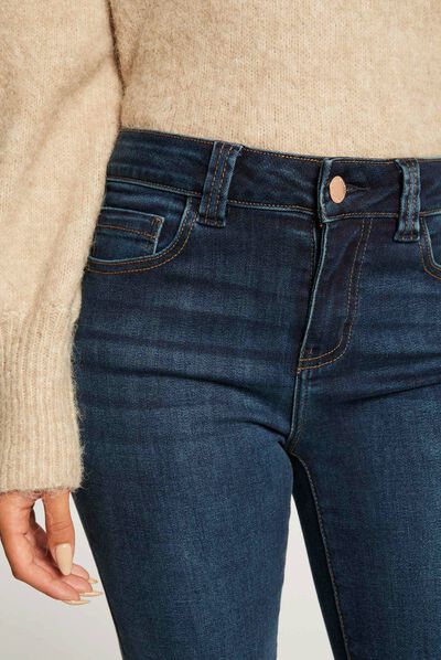 High-waisted slim jeans stone denim ladies'