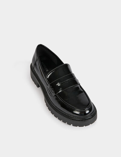 Patent loafers black women