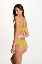 Shorty en dentelle vert femme