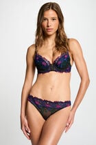 Tanga en dentelle noir femme