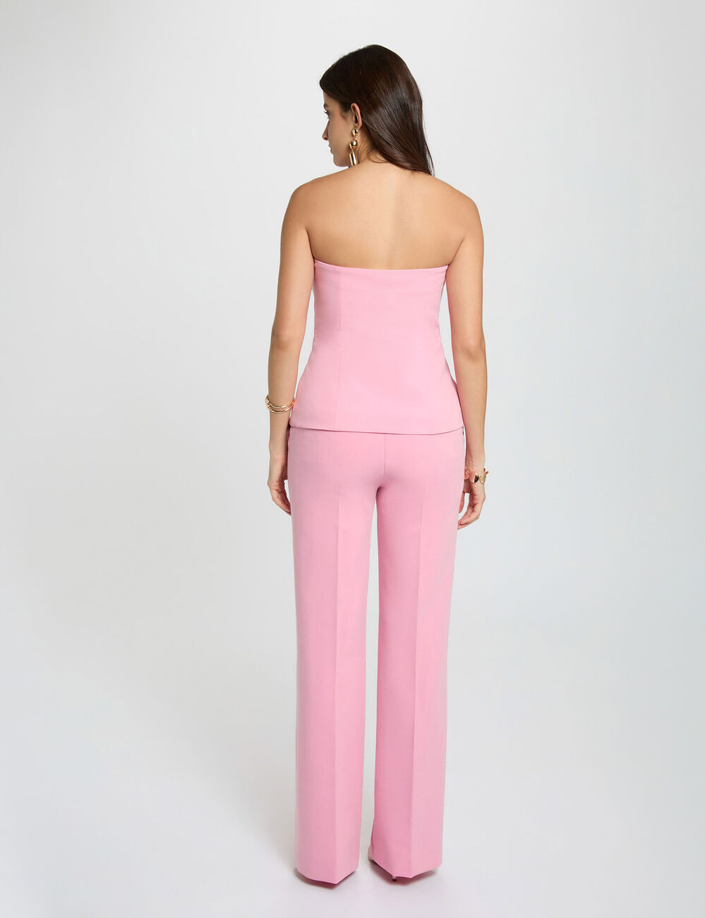 Fitted sleeveless bustier light pink women