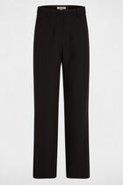Pantalon droit à pinces noir femme