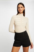 Long-sleeved jumper with turtleneck light pink women