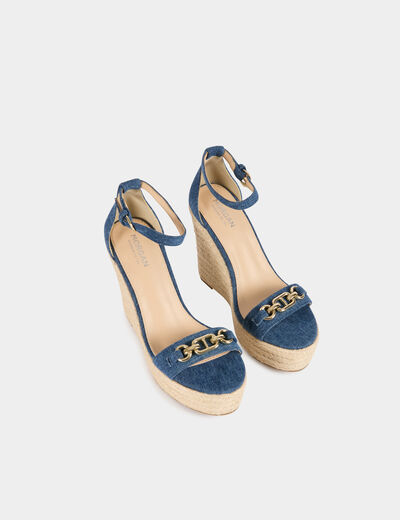 wedge heels denim stone women Wedge heels denim stone women