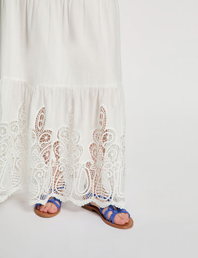 Maxi skirt lace detail white women