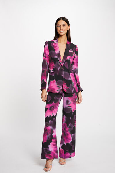 Loose wide leg trousers floral print multico ladies'