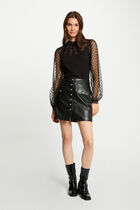 Long-sleeved t-shirt with lace black women