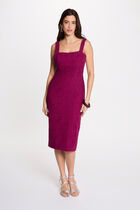 Embroidered lace sheath dress plum women