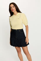 Denim bubble skirt blue women