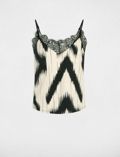 Printed top with straps multico ladies'