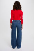 Fitted V-neck sweater red women