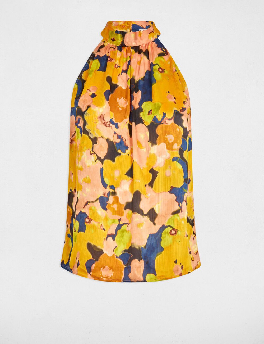 Fluid top with high neck multicolor women