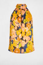 Fluid top with high neck multicolor women