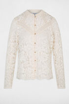 Lace high neck t-shirt ivory women