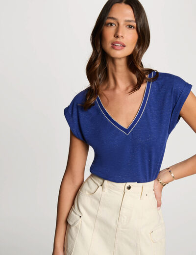 Short-sleeved t-shirt electric blue women