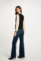 Gilet sans manches col en V noir femme