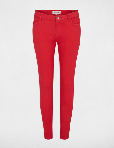 Skinny trousers with 5 pockets red ladies'