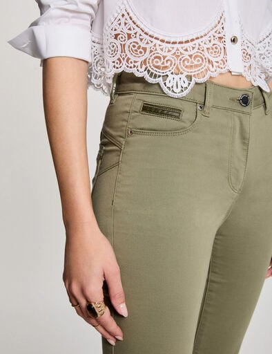 pantalon slim taille standard vert kaki femme Pantalon slim taille standard vert kaki femme
