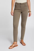 Slim standard-waisted trousers khaki green women