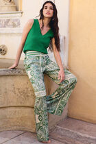 High-waisted wide-leg trousers multicolor women