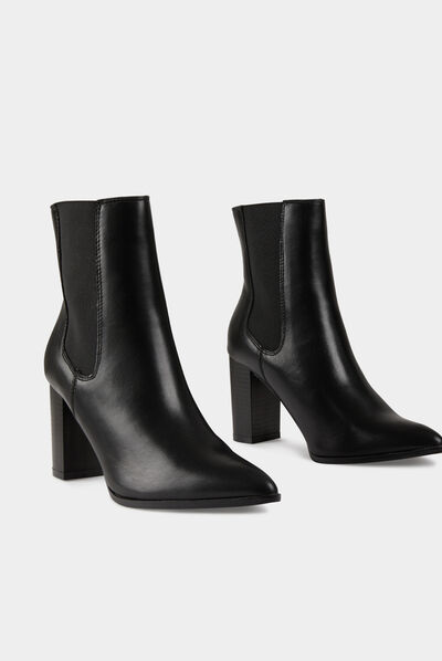 Elasticised boots with heels black ladies'