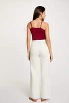 Lace-trimmed V-neck camisole bordeaux women