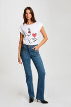 T-shirt with message ivory women