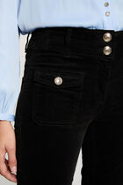 Velvet fitted trousers black women