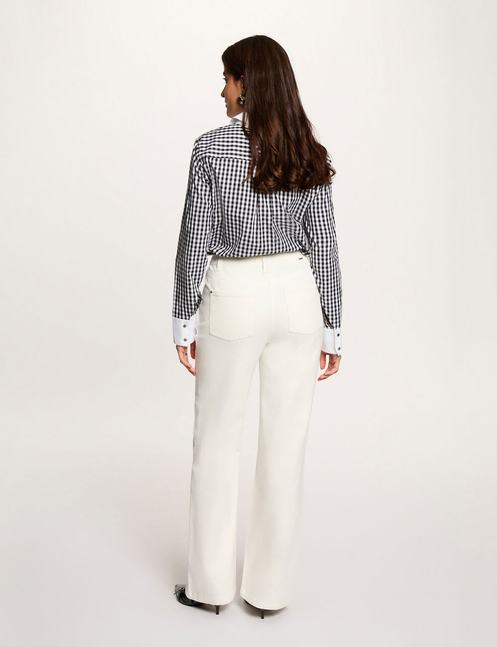Wide 7/8 jeans white women