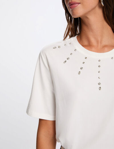 Straight t-shirt with short sleeves white women