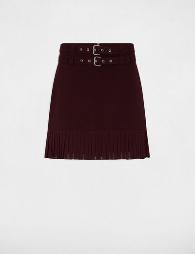 Mini pleated skirt plum women