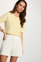 High-waisted shorts white women