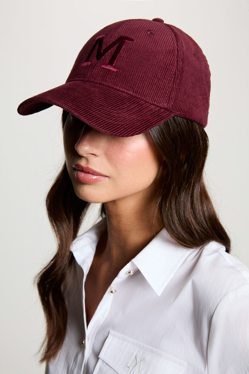 Corduroy cap plum women