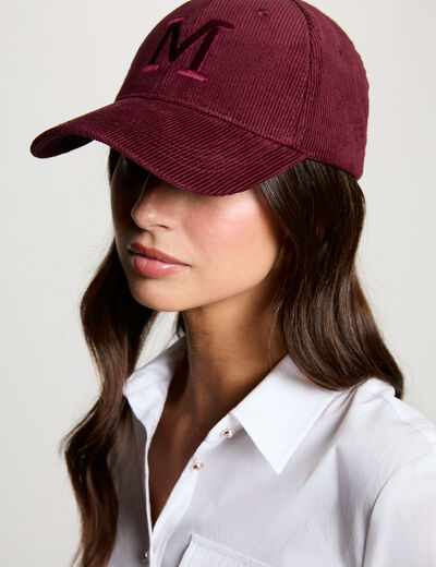 Corduroy cap plum women