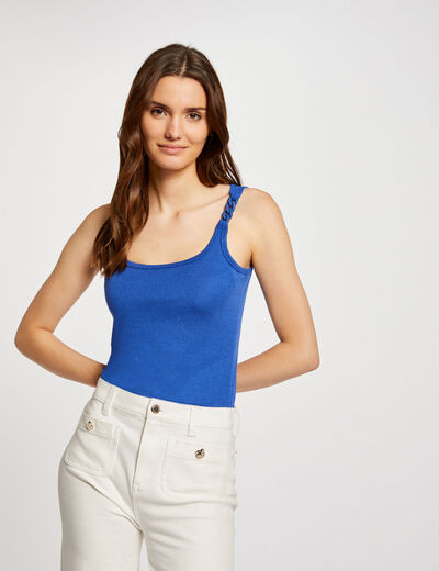 Vest top with thin straps electric blue ladies'