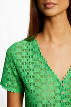 Short-sleeved t-shirt with lace green women
