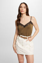 Vest top in lace dark green women