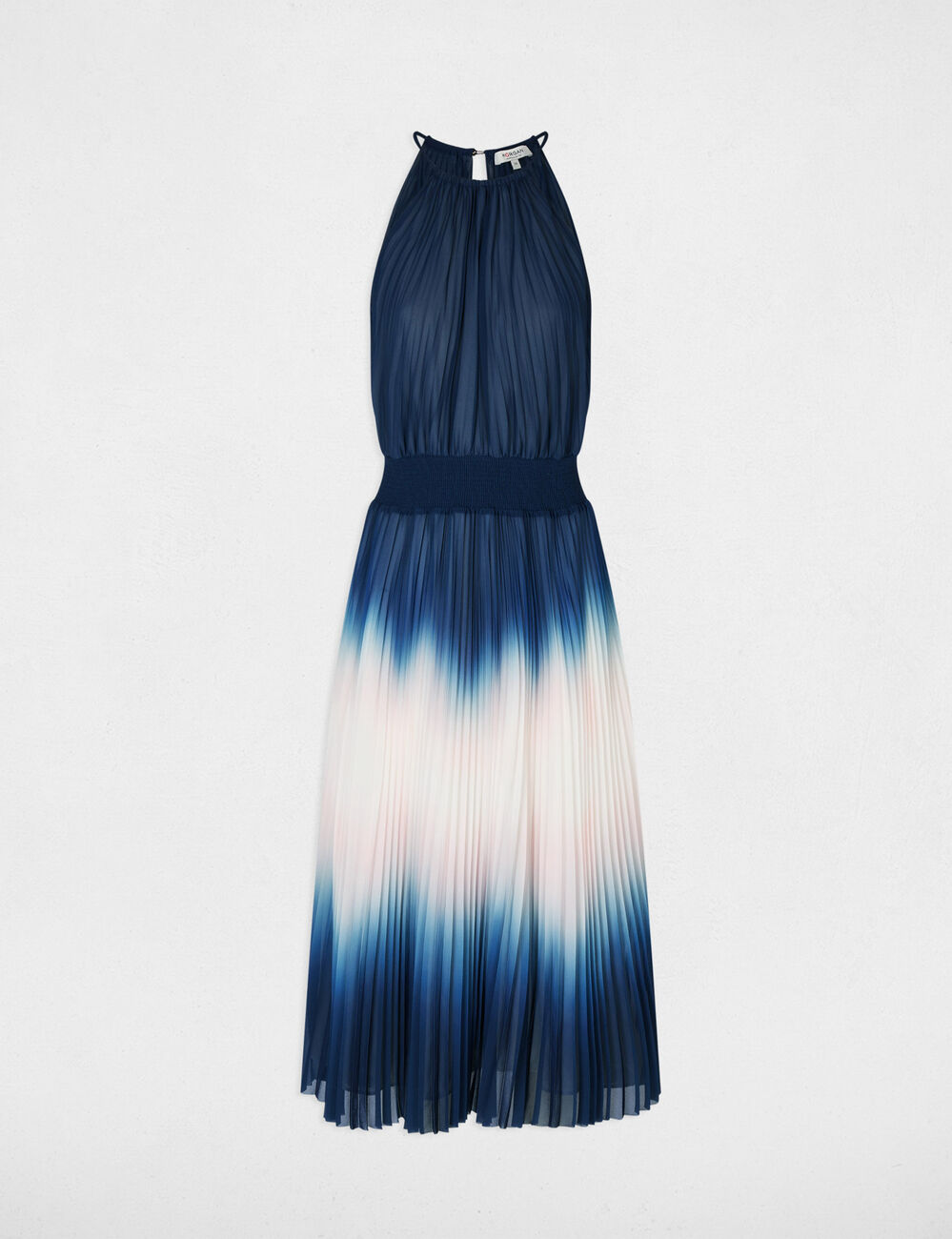 Pleated long dress multicolor women