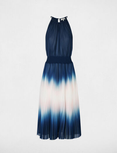 Pleated long dress multicolor women