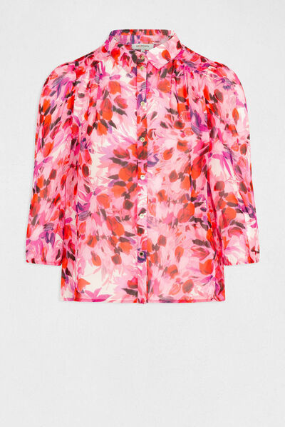 Shirt 3/4-length sleeves floral print multico ladies'