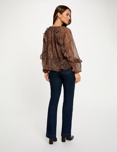 Fitted blouse with V-neck multicolor women