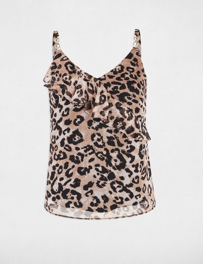 Printed top thin straps multicolor women