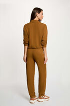 High-waisted carrot trousers camel women