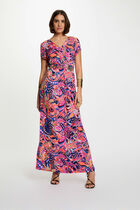 Printed maxi straight dress multicolor women