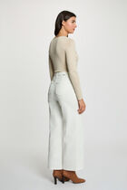 fitted v neck t shirt 12032109-1223 women Stradivarius padded shoulder v-neck t-shirt in grey acid wash