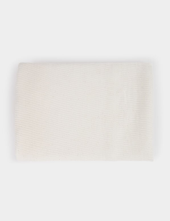 pleated scarf with rhinestones white women Pleated scarf with rhinestones white women