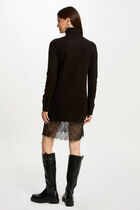 Fitted mini knitted dress black women