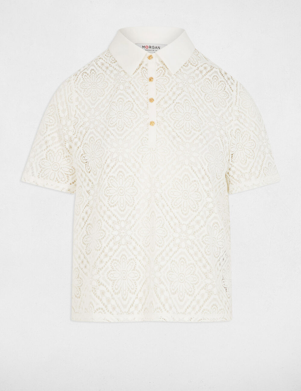 Short-sleeved polo white women