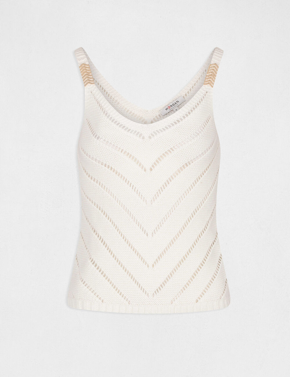 Jumper vest top with metal ornaments ecru women