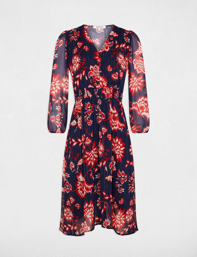 Midi dress floral print multicolored women